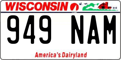 WI license plate 949NAM
