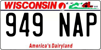WI license plate 949NAP