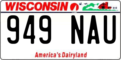 WI license plate 949NAU