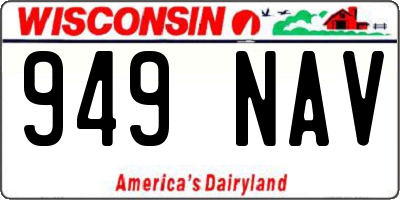 WI license plate 949NAV