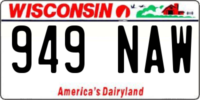 WI license plate 949NAW