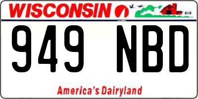 WI license plate 949NBD