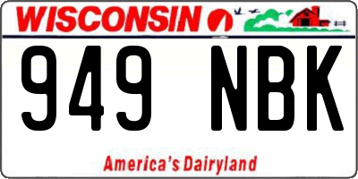 WI license plate 949NBK
