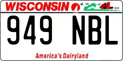 WI license plate 949NBL