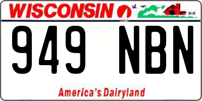 WI license plate 949NBN