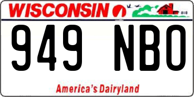 WI license plate 949NBO