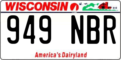 WI license plate 949NBR