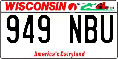 WI license plate 949NBU