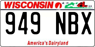 WI license plate 949NBX