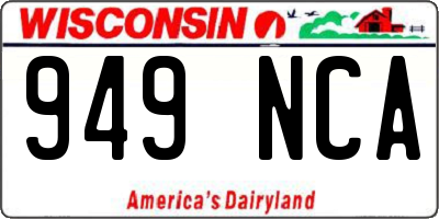 WI license plate 949NCA