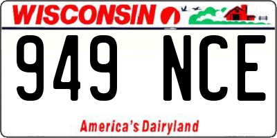 WI license plate 949NCE