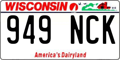 WI license plate 949NCK