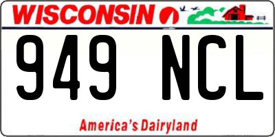 WI license plate 949NCL
