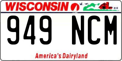 WI license plate 949NCM