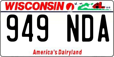 WI license plate 949NDA