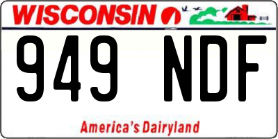 WI license plate 949NDF