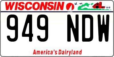 WI license plate 949NDW