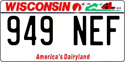 WI license plate 949NEF