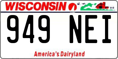 WI license plate 949NEI