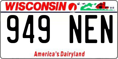 WI license plate 949NEN