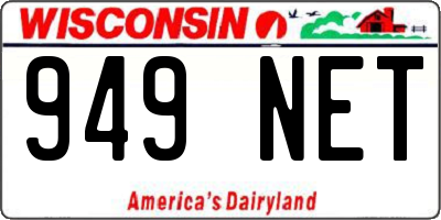 WI license plate 949NET