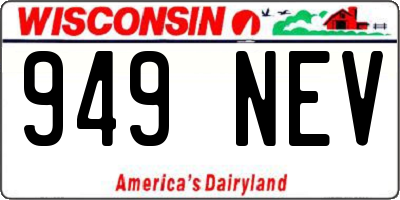 WI license plate 949NEV