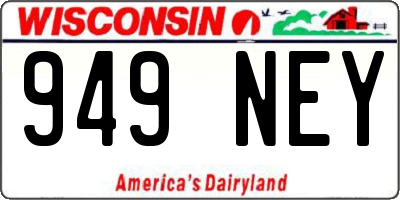 WI license plate 949NEY