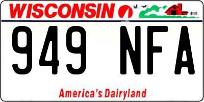 WI license plate 949NFA