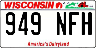 WI license plate 949NFH