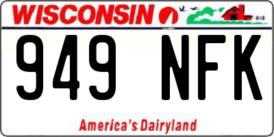 WI license plate 949NFK