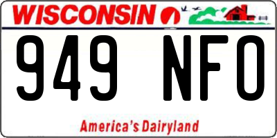 WI license plate 949NFO