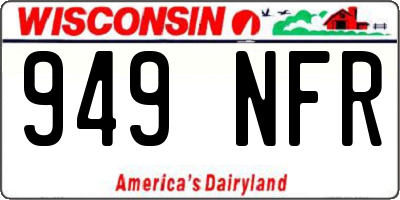 WI license plate 949NFR