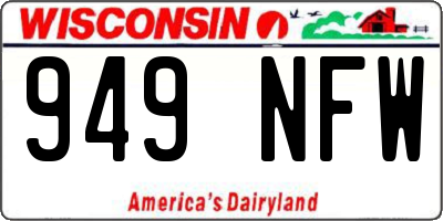 WI license plate 949NFW