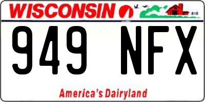WI license plate 949NFX