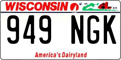 WI license plate 949NGK