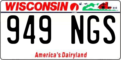 WI license plate 949NGS