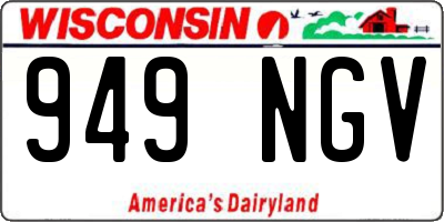 WI license plate 949NGV