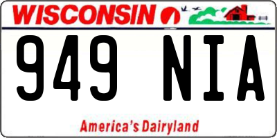 WI license plate 949NIA