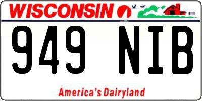 WI license plate 949NIB
