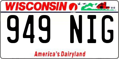 WI license plate 949NIG