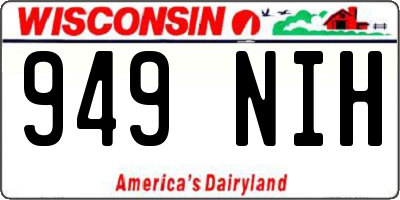 WI license plate 949NIH