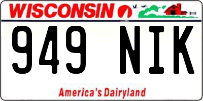 WI license plate 949NIK