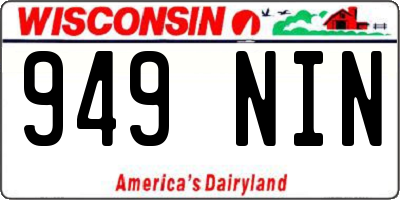 WI license plate 949NIN