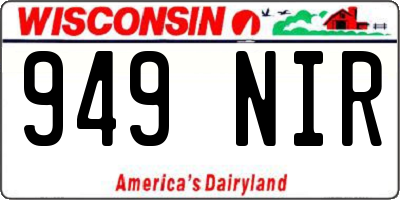 WI license plate 949NIR