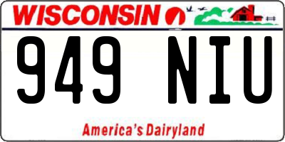 WI license plate 949NIU