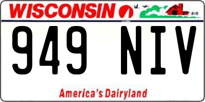 WI license plate 949NIV