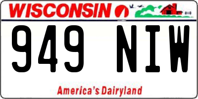 WI license plate 949NIW