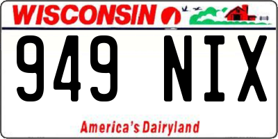 WI license plate 949NIX