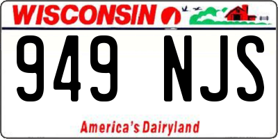 WI license plate 949NJS