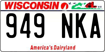 WI license plate 949NKA